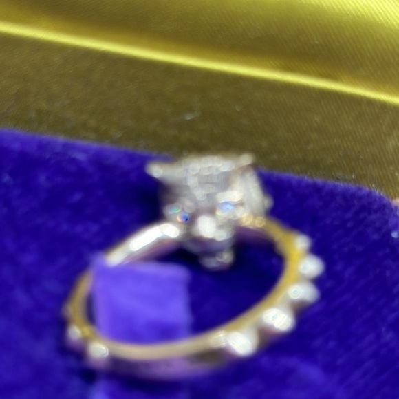 GUCCI 18k 3 diamonds pink opal real diamonds 3 jaguar head 100% real - Picture 14 of 15